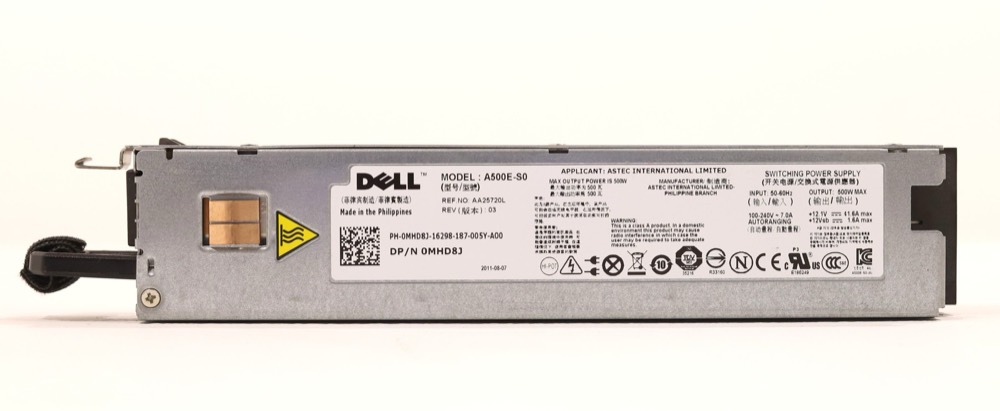 Блок питания Dell A500E-S0 500W Power Supply For PowerEdge R410/R415/R310 Dell P/N: 0MHD8J — фото 1
