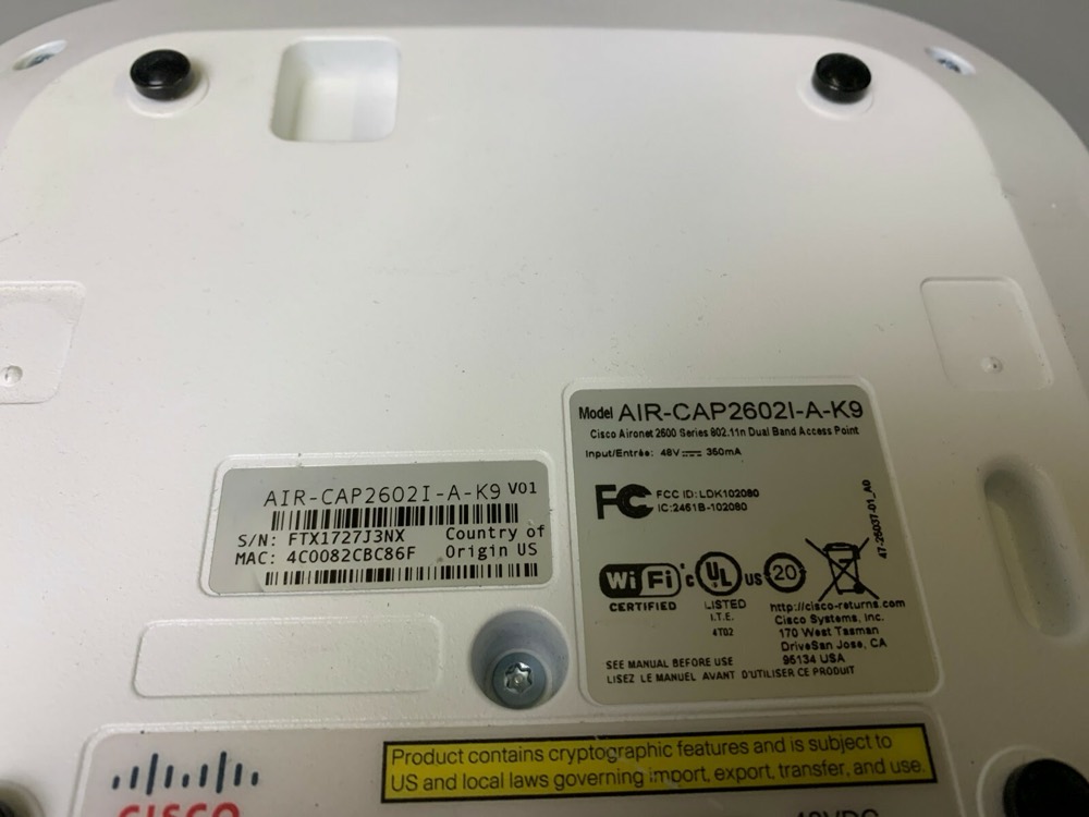 Точка доступа Cisco Aironet 2602I 802.11n, встроенные антенны, домен A (AIR-CAP2602I-A-K9) — фото 3