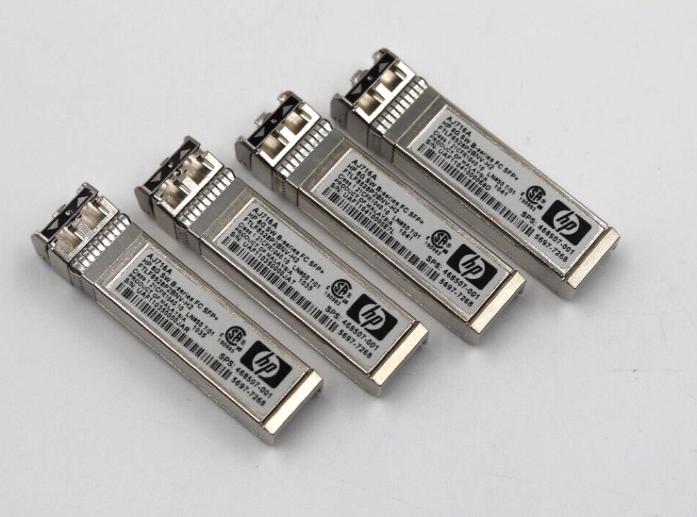 Трансивер Lot of 4 HP AJ716A 8G SW SFP+ Transceiver Module P/N: FTLF8528P2BNV-H2 Tested — фото 1