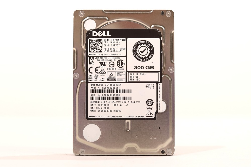 Жёсткий диск Dell AL13SXB30EN 300GB 2.5" 12Gb/s 15K RPM SAS Hard Drive Dell P/N:00RVDT Tested — фото 1