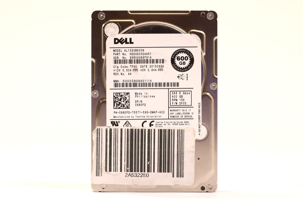 Жёсткий диск Dell 600 ГБ SAS 6 Гбит/с 15K 2,5" (AL13SXB600N, P/N 0990FD) — фото 1