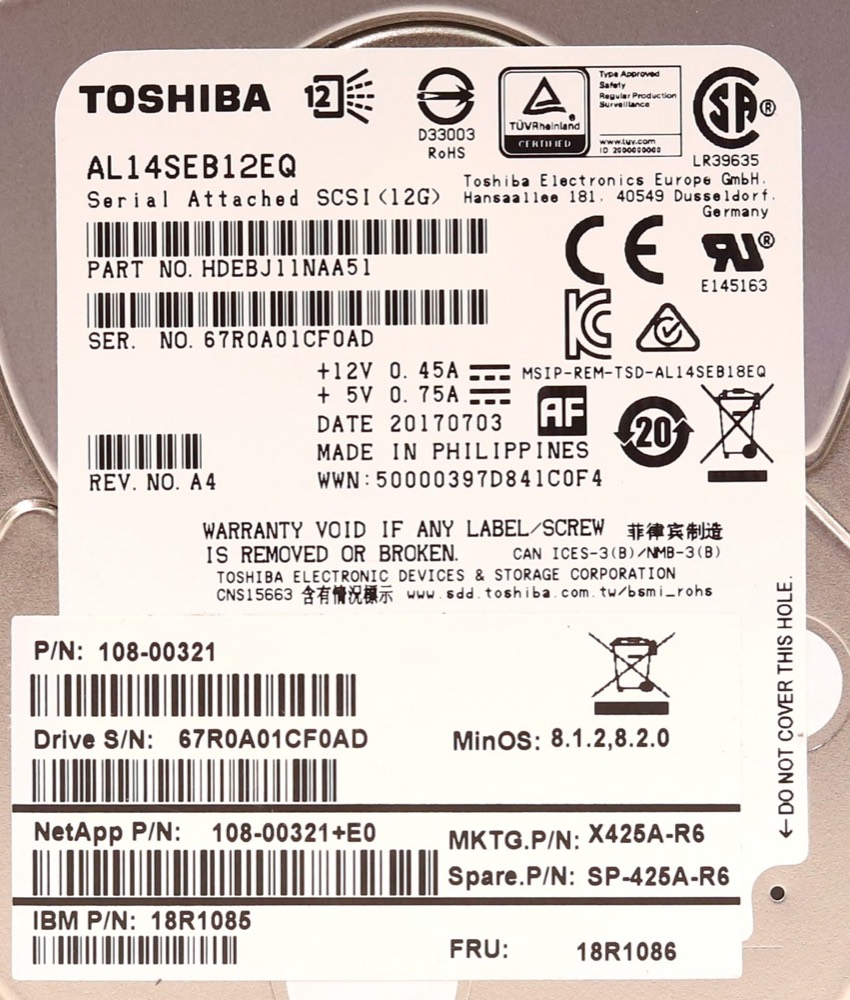 Жёсткий диск IBM AL14SEB12EQ 1.2TB 2.5" 12Gb/s 64MB 10K RPM SAS Hard Drive P/N:18R1085 Tested — фото 2