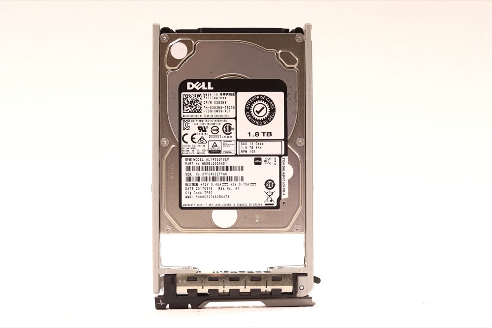 Жёсткий диск Dell AL14SEB18EP 1.8TB 2.5" 12Gb/s 10K RPM SAS HDD W/Caddy Dell P/N: 0383N9 — фото 1