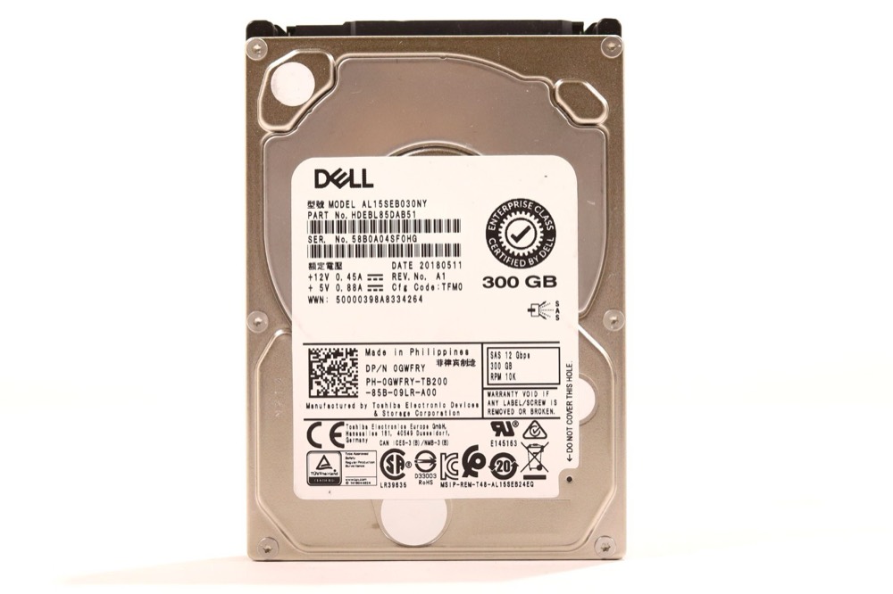 Жёсткий диск Dell 300 ГБ SAS 12 Гбит/с 10K 2,5" (AL15SEB030NY, P/N 0GWFRY) — фото 1