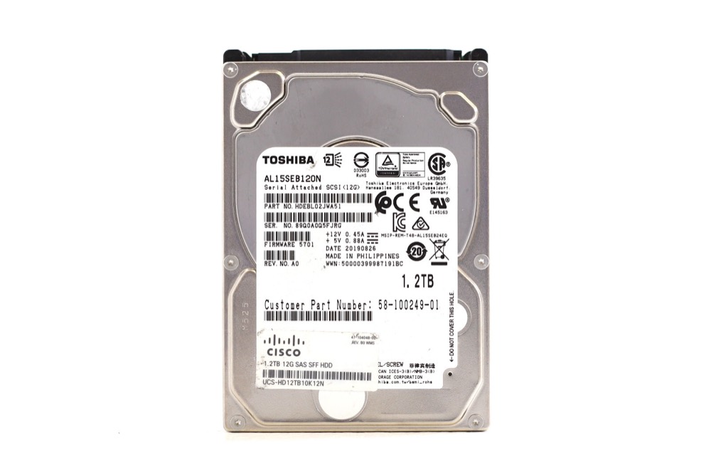 Жёсткий диск Cisco AL15SEB120N 1.2TB 2.5" 12Gb/s 10K RPM SAS Hard Drive P/N: 58-100249-01 — фото 1