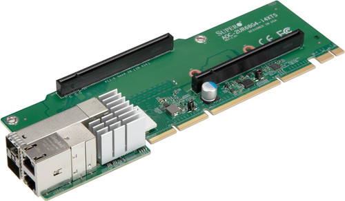 Плата расширения Supermicro AOC-2UR68G4-I4XTS 2U Ultra Riser with 2-port 10G RJ45 & 2-port10GSFP+ — фото 1