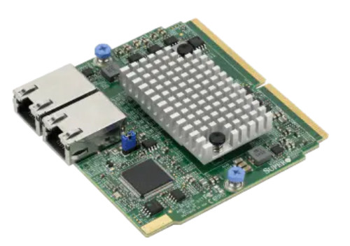 Плата расширения Supermicro AOC-MTG-B2TM SIOM Dual-port 10GbE RJ45 (10GBase-T) based on BCM57416 — фото 1
