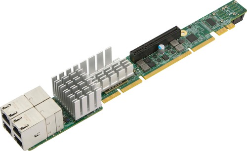 Сетевая плата Supermicro AOC-URN2-I4XT 1U Ultra, 4 порта 10G RJ45, PCIe 3.0 x8, 2 NVMe — фото 1