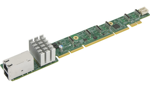 Кабель SSD Supermicro AOC-URN6-I2XT 1U Ultra 2-port 10G RJ45, 6 NVME ports, Intel X540 — фото 1
