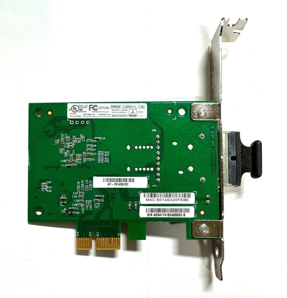 Трансивер AT-2914SX/SC Allied Telesis 1000Base-SX FIBRE Network Adapter full height — фото 1