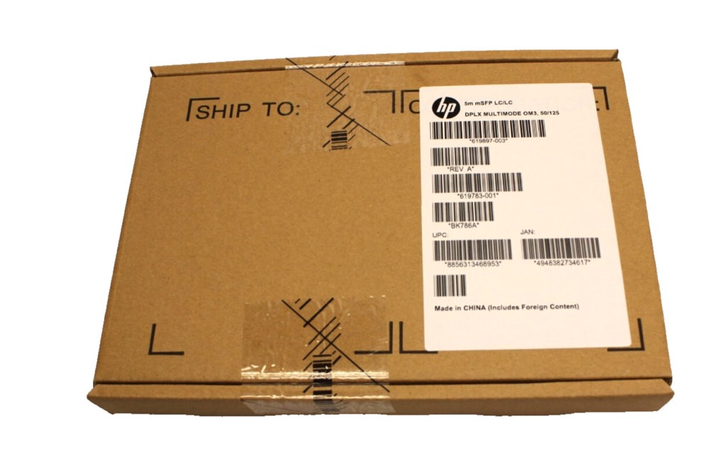 Кабель BK786A HP B-SERIES 5 METER LC/LC CABLE 619783-001 619897-003 NEW SEALED — фото 1
