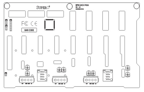 Комплектующая Supermicro BPN-SAS3-743A 8-port 4U 3.5-inch SAS3/SAS2/SATA3 12Gbps backplane — фото 1