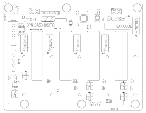 Комплектующая Supermicro BPN-SAS3-842TQ 4U 5-Port Backplane Supports 5x3.5" SAS3/SATA3 HDDSSD — фото 1