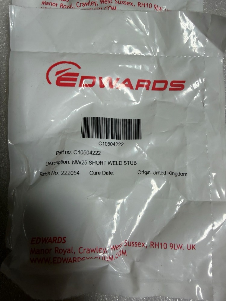 Компонент C10504222 New Edwards Vacuum NW25 Steel Flange with Short Weld Stub — фото 1
