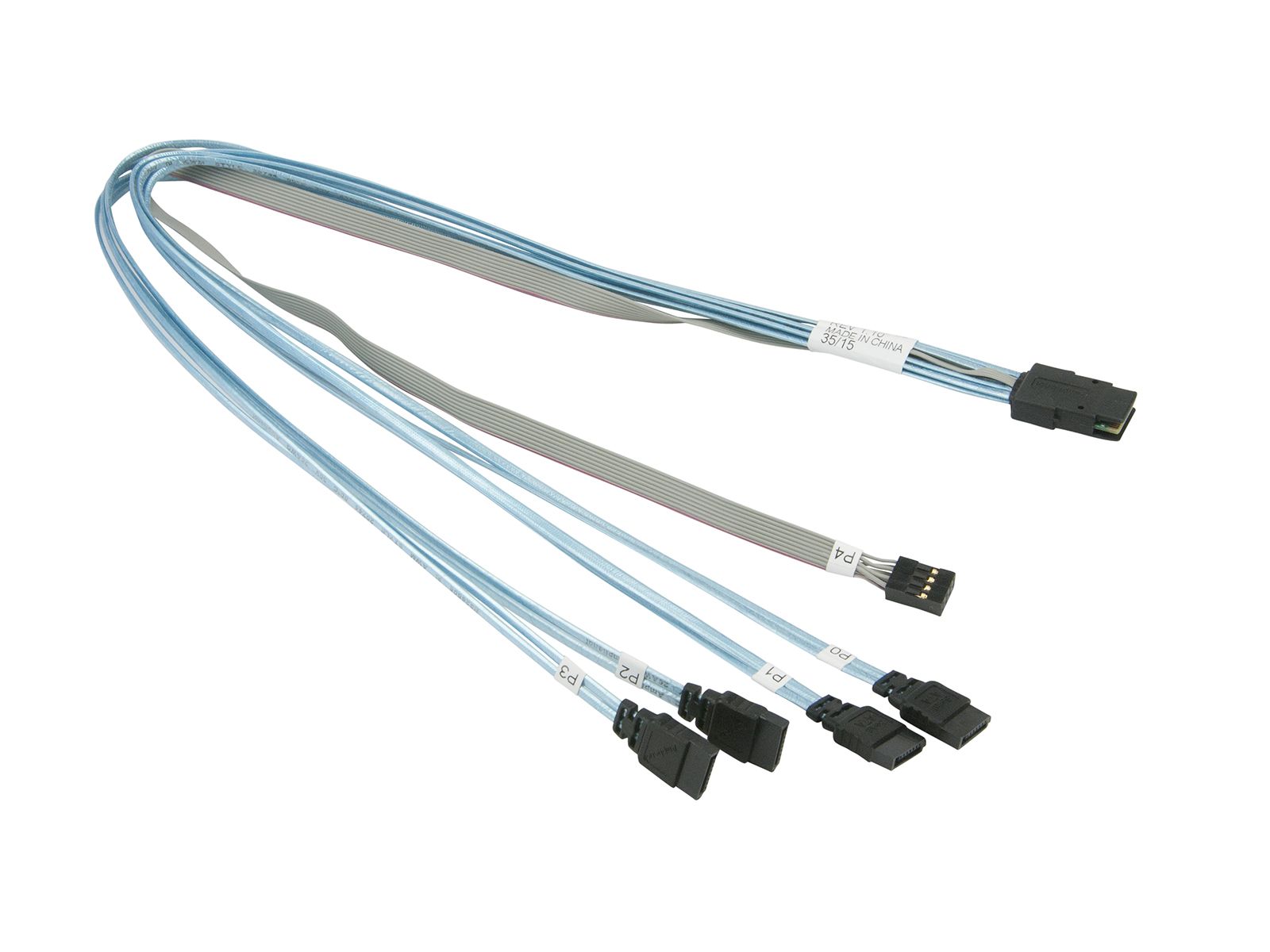 Кабель Supermicro Internal MiniSAS to 4 SATA 50/50/50/50cm with Sideband 50cm Cable (CBL-0097L-02) — фото 1