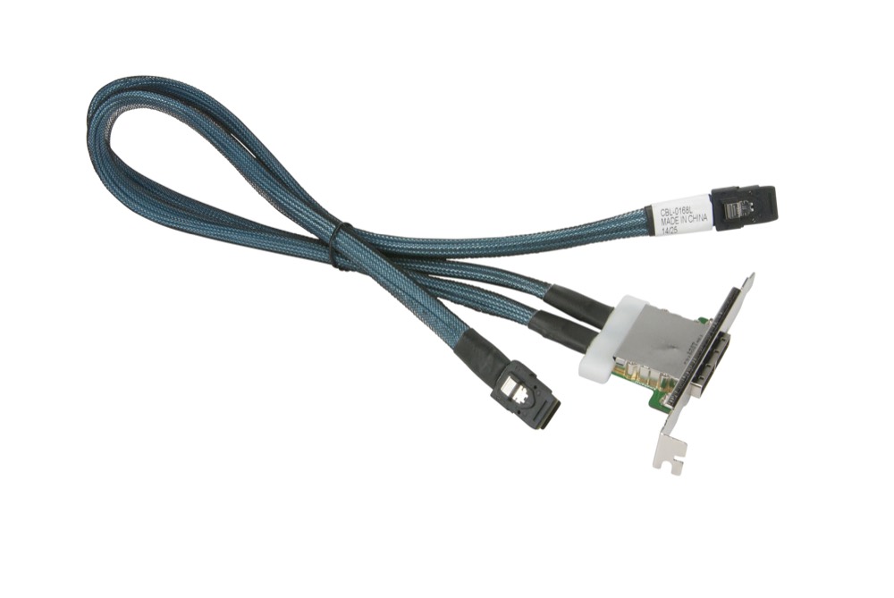Кабель Supermicro Internal to External MiniSAS 2 Ports Full Height Cascading 66/59cm Cable (CBL-0168L) — фото 1