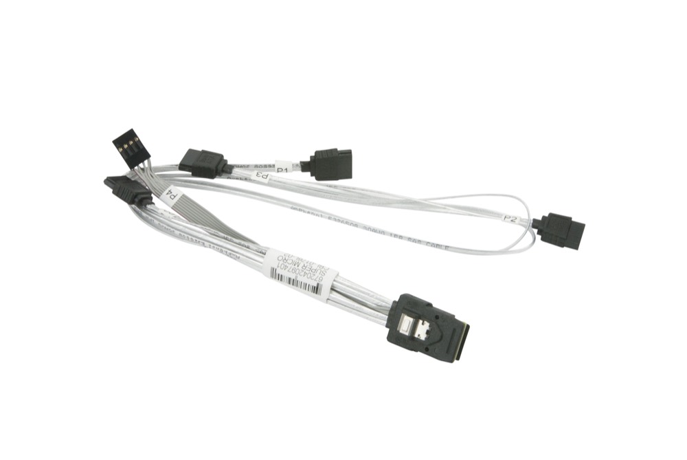 Кабель Supermicro Internal MiniSAS to 4 SATA 46/33/23/13cm with Sideband 15cm Cable (CBL-0176L-02) — фото 1
