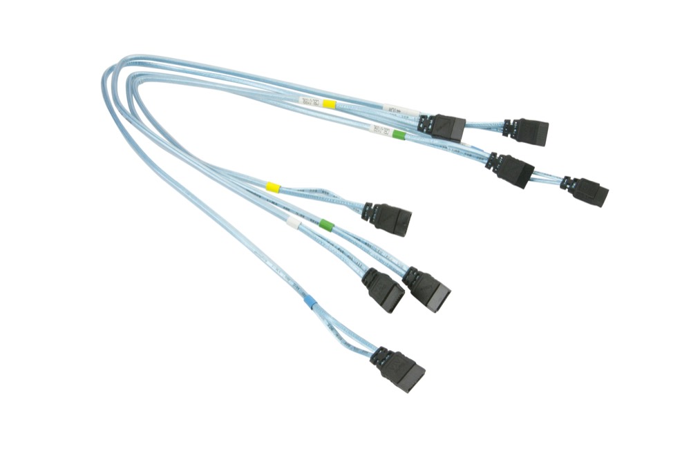 Кабель Supermicro SATA Set of 4 Round Straight-Straight 55/44/44/34cm Cable (CBL-0189L) — фото 1