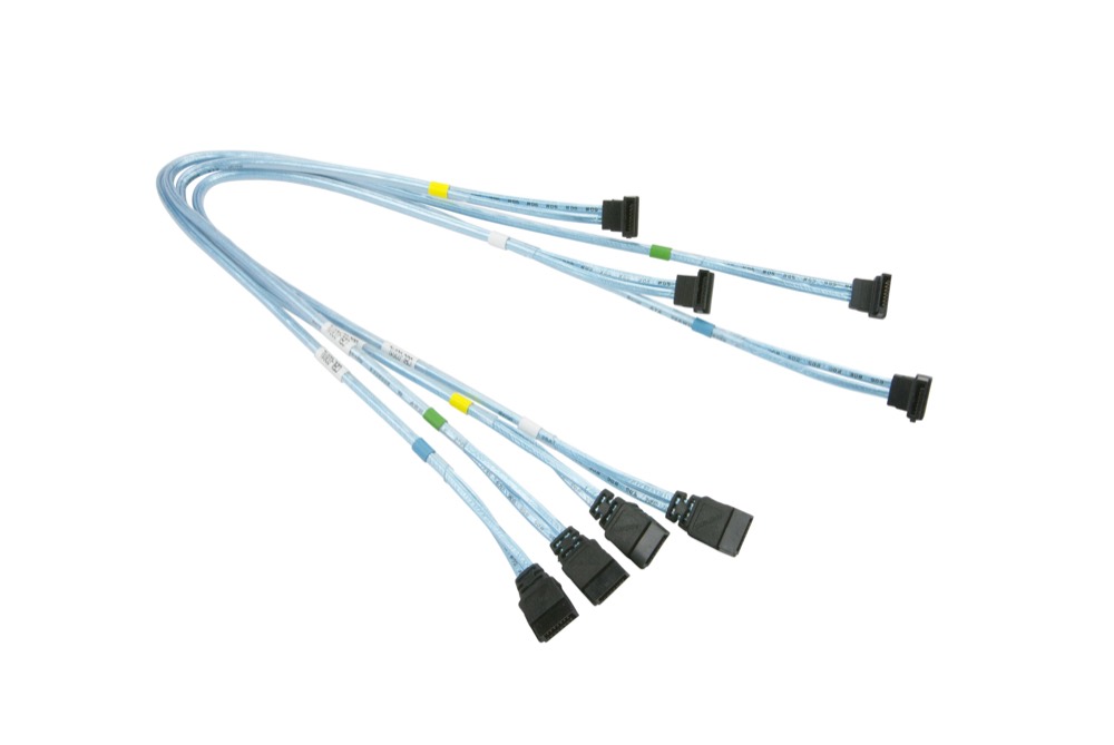 Кабель Supermicro SATA Set of 4 Round Right Angle-Straight 51/47/41/37cm Cable (CBL-0201L) — фото 1