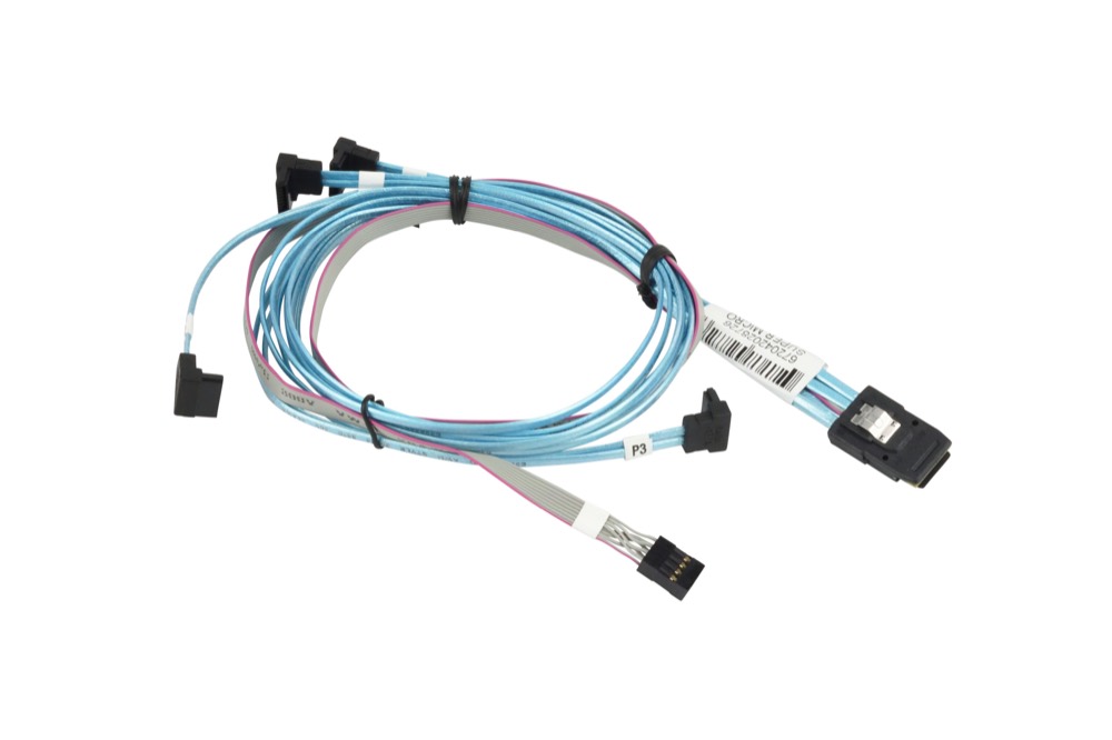 Кабель Supermicro Internal MiniSAS to 4 SATA Right Angle 50/50/60/70cm with Sideband 70cm Cable (CBL-0288L) — фото 1