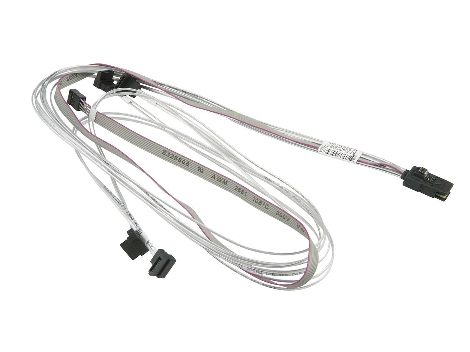 Кабель Supermicro Internal MiniSAS to 4 SATA Right Angle 75/75/90/90cm with Sideband 75cm Cable (CBL-0388L-01) — фото 1