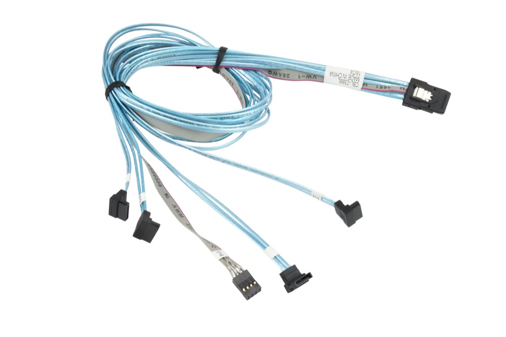 Кабель Supermicro Internal MiniSAS to 4 SATA Right Angle 70/70/90/90cm with Sideband 70cm Cable (CBL-0388L) — фото 1