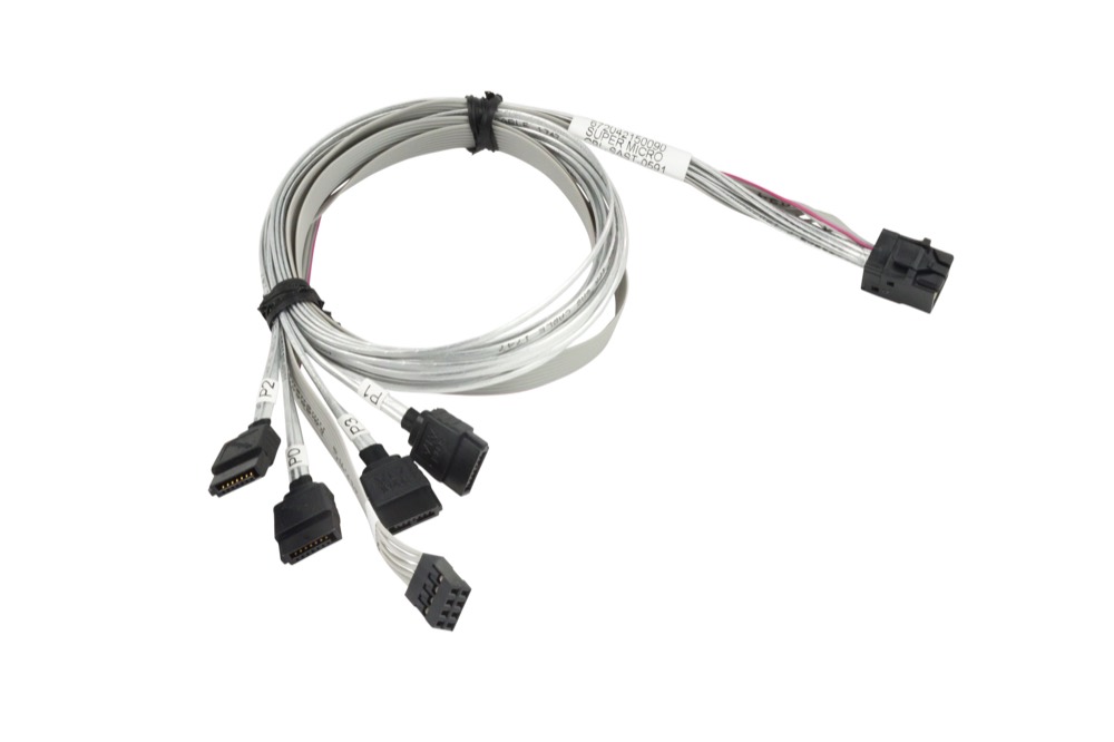 Кабель Supermicro Internal Reverse Breakout Cross-Over MiniSAS HD to 4 SATA with Sideband 75/75/75/75/75cm Cable (CBL-SAST-0591) — фото 1