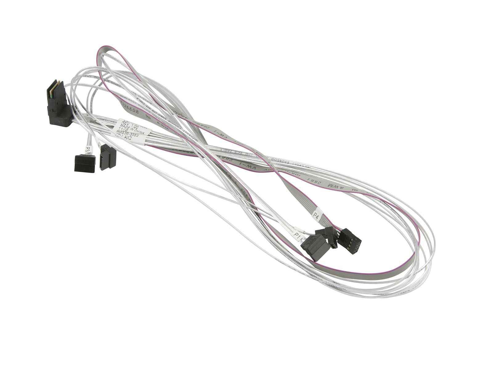 Кабель Supermicro Internal Right Angle MiniSAS to 4 SATA 75/75/90/90cm with Sideband 90cm Cable (CBL-SAST-0644) — фото 1