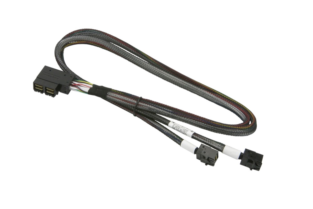 Кабель Supermicro Internal 2 Right Angle MiniSAS HD to 2 Straight MiniSAS HD 65cm Cable (CBL-SAST-0670) — фото 1