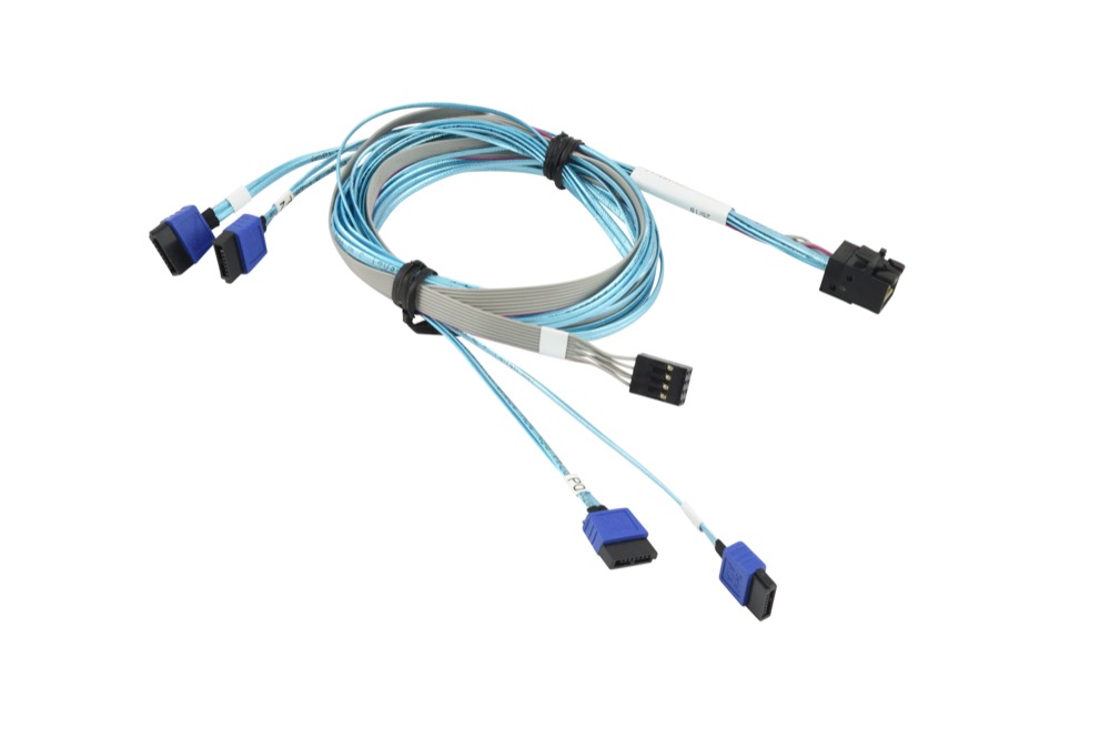 Кабель Supermicro MiniSAS HD to 4 SATA (75/75/90/90cm) 12Gb/s with Sideband 75cm Cable (CBL-SAST-0699) — фото 1