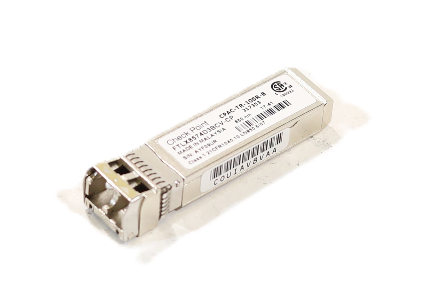 Трансивер Check Point CPAC-TR-10SR-B 1/10GbE SFP+ Transceiver Module P/N: FTLX8574D3BCV-CP — фото 1