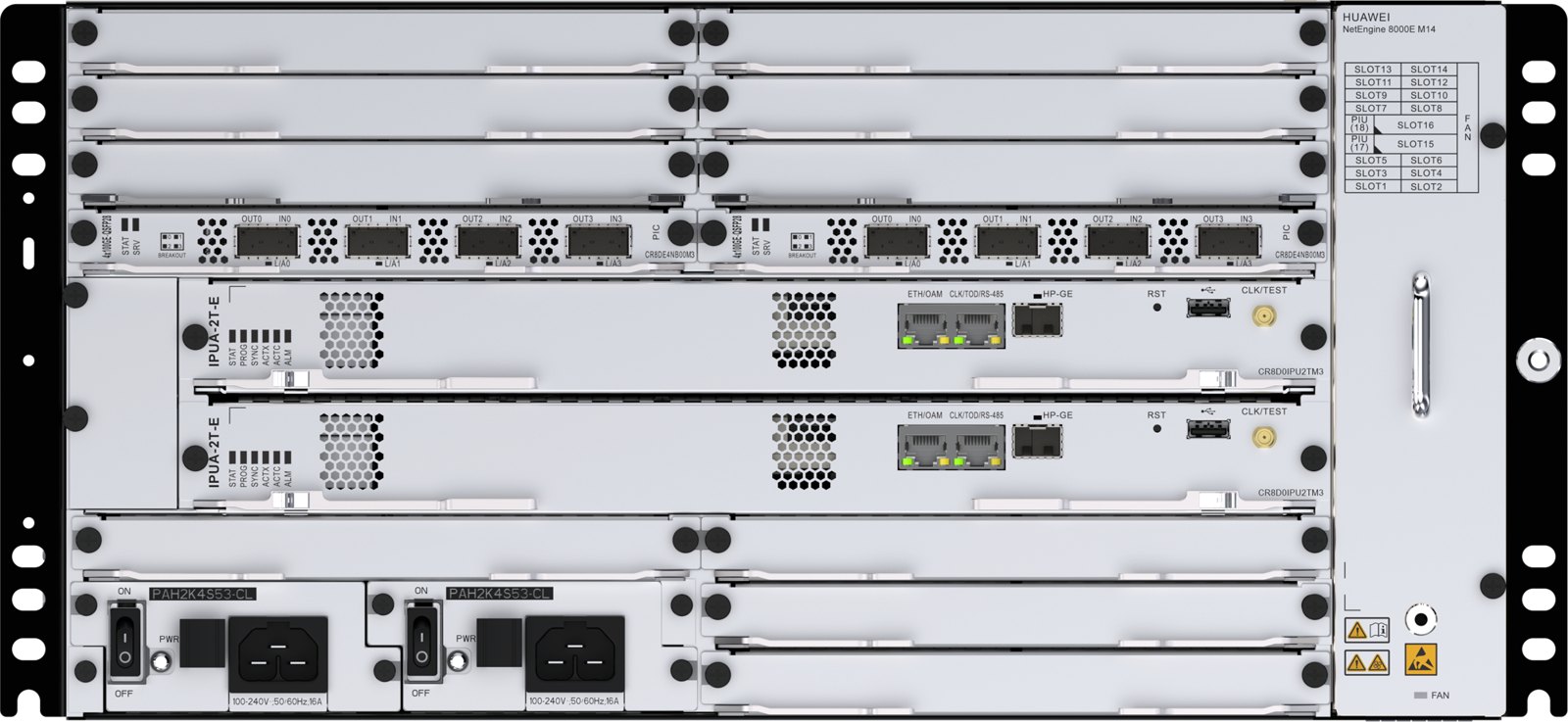 Шасси Huawei NetEngine 8000E M14, код CR8B0BKPACC7 (базовый комплект, питание AC, с БП и вентиляторами) — фото 2