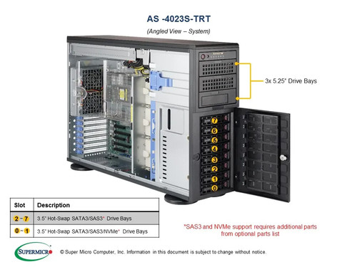 Корпус SuperMicro AS-4023S-TRT H11DSi-(NT),CSE-745BTS-R1K28NDBP-SQ,4U AMD DP TowerSer — фото 1