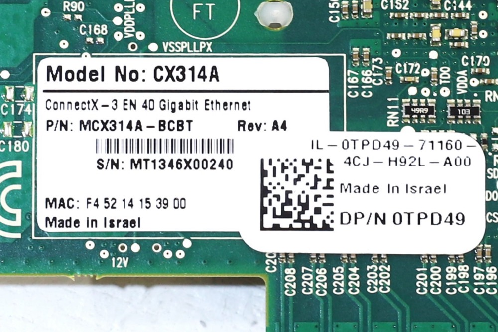 Адаптер Dell Connect X-3 CX314A 2-Port 40/56Gb/s PCIe x8 Network Adapter Dell P/N:0TPD49 — фото 2