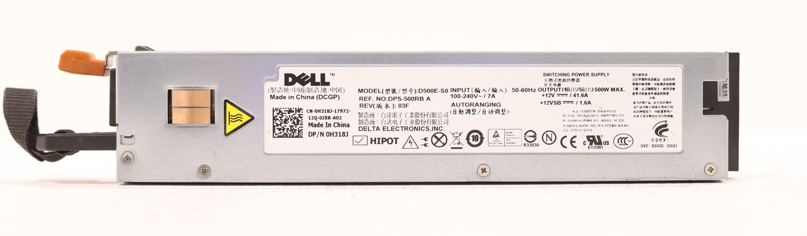 Блок питания Dell D500E-S0 500W Server Power Supply For PowerEdge R410 Dell P/N:0H318J Tested — фото 3