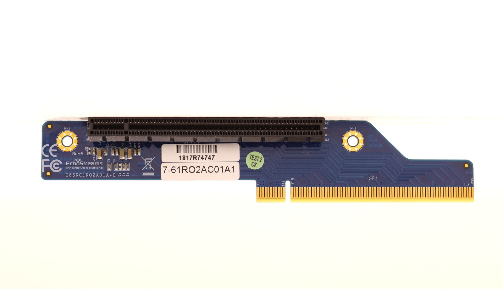 Райзер EchoStreams PCIe Riser Card P/N: D66RC1R02A01A-0 Tested Working — фото 1