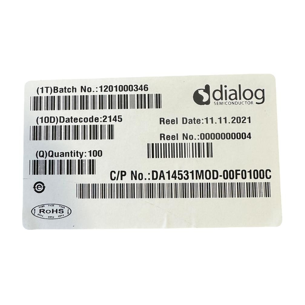 Модуль DA14531MOD-00F01002 SmartBond TINY Bluetooth® LE Module TAPE AND REEL QTY 100 — фото 1
