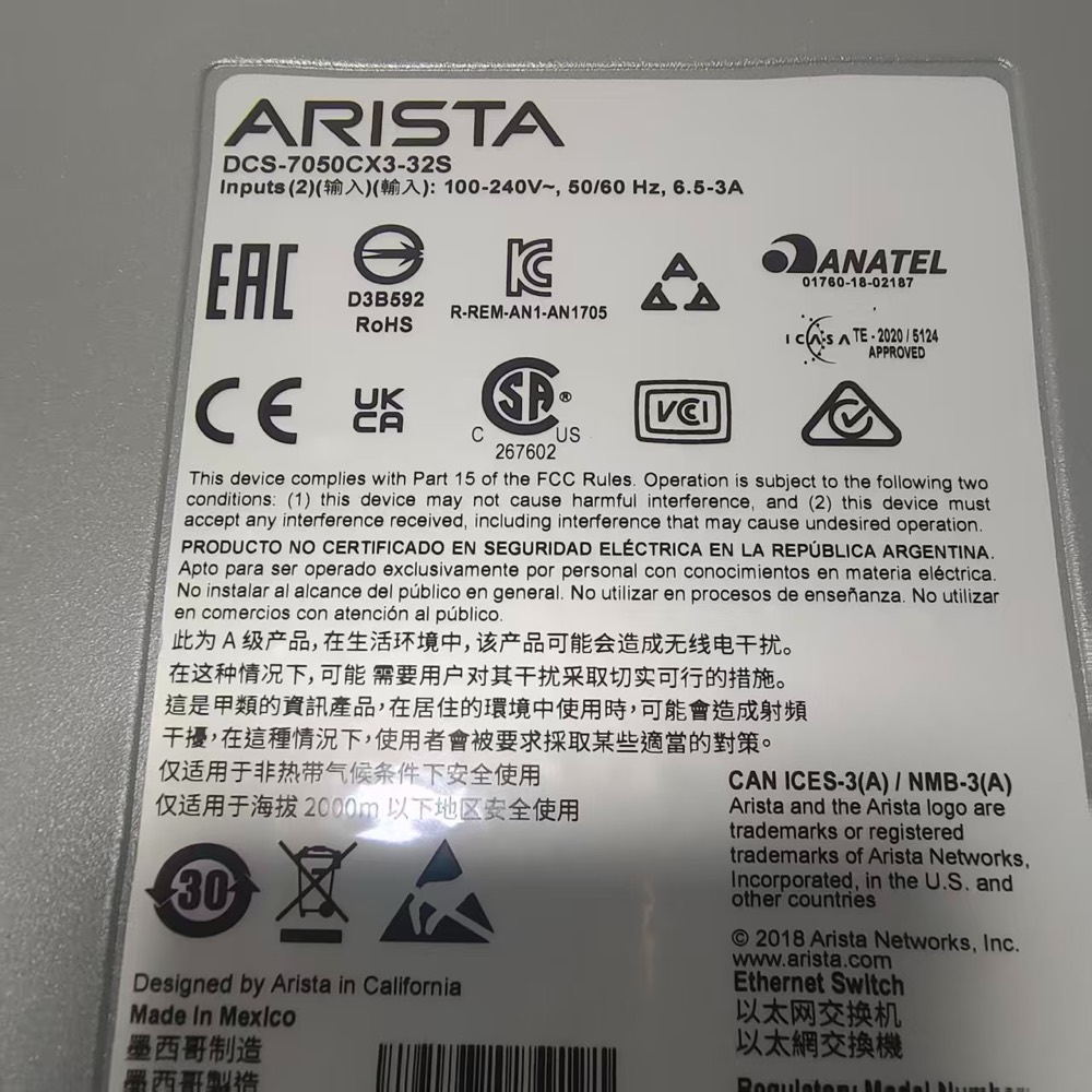 Коммутатор Arista DCS-7050CX3-32S — фото 1
