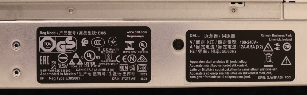 Блок питания Dell PowerProtect DD9400 16-Bay SFF Barebone Server W/2x1100W PSU DP/N: 04XP20 — фото 3