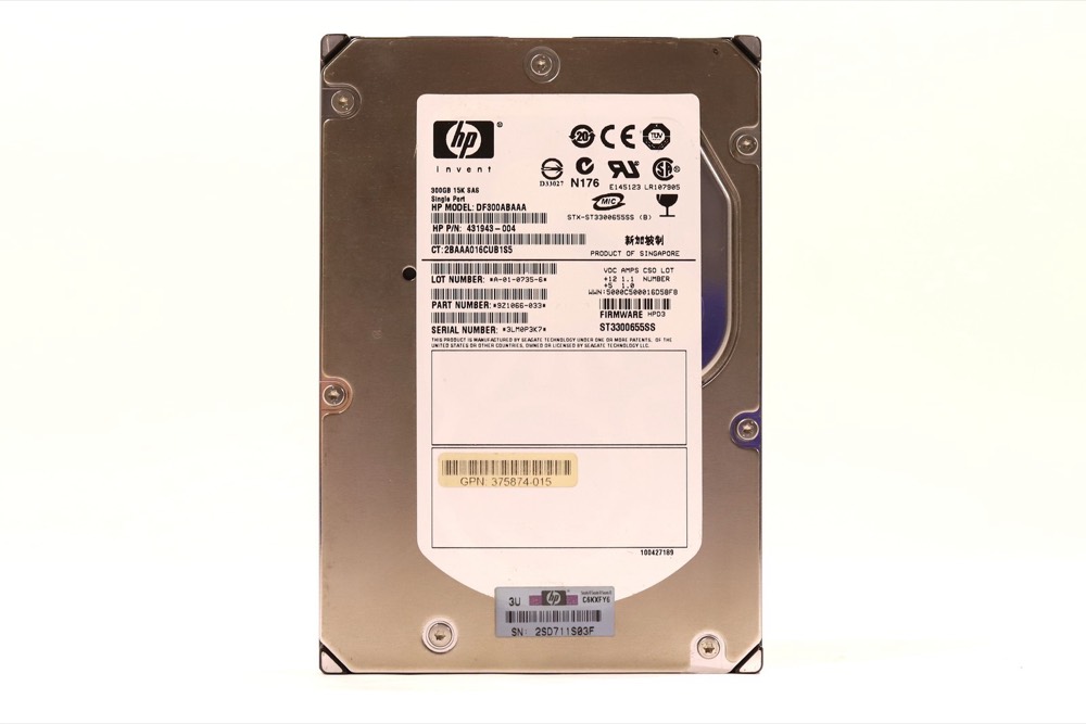 Жёсткий диск HP DF300ABAAA 300GB 3.5" 3Gb/s 16MB 15K RPM SAS Hard Drive P/N:431943-004 Tested — фото 1