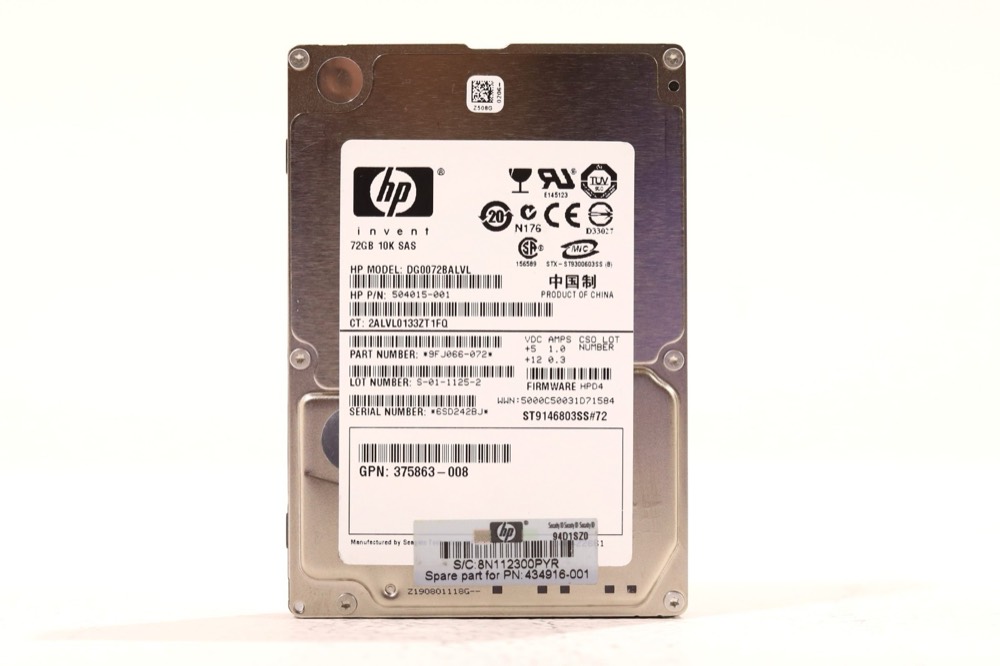 Жёсткий диск HP DG0072BALVL 72GB 2.5" 3Gb/s 10K RPM SAS Hard Drive P/N: 375863-008 Tested — фото 1