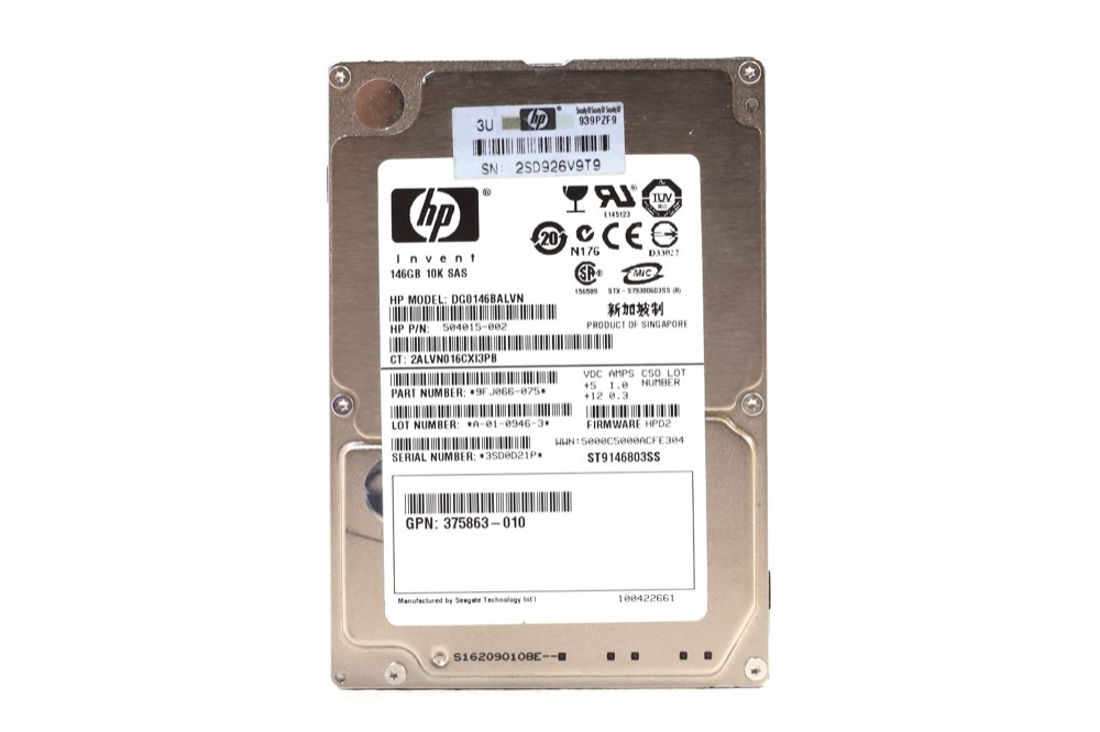 Компонент HP DG0146BALVN 146GB 2.5" 3Gb/s 10K RPM SAS Drive P/N: 504015-002 Tested — фото 1