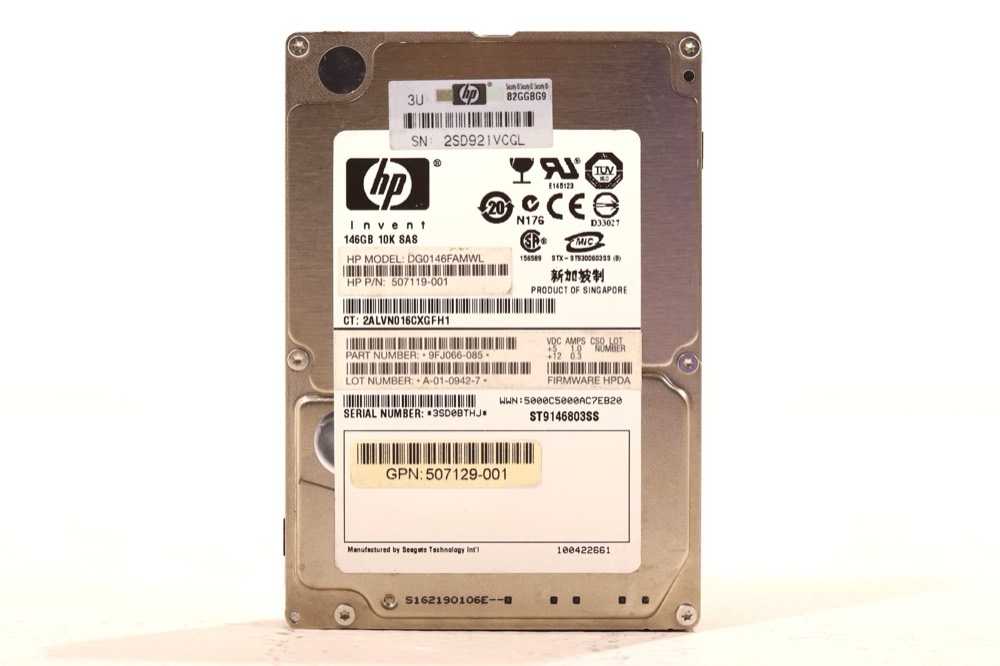 Жёсткий диск HP DG0146FAMWL 146GB 2.5" 6Gb/s 10K RPM SAS Hard Drive P/N: 507129-001 Tested — фото 1