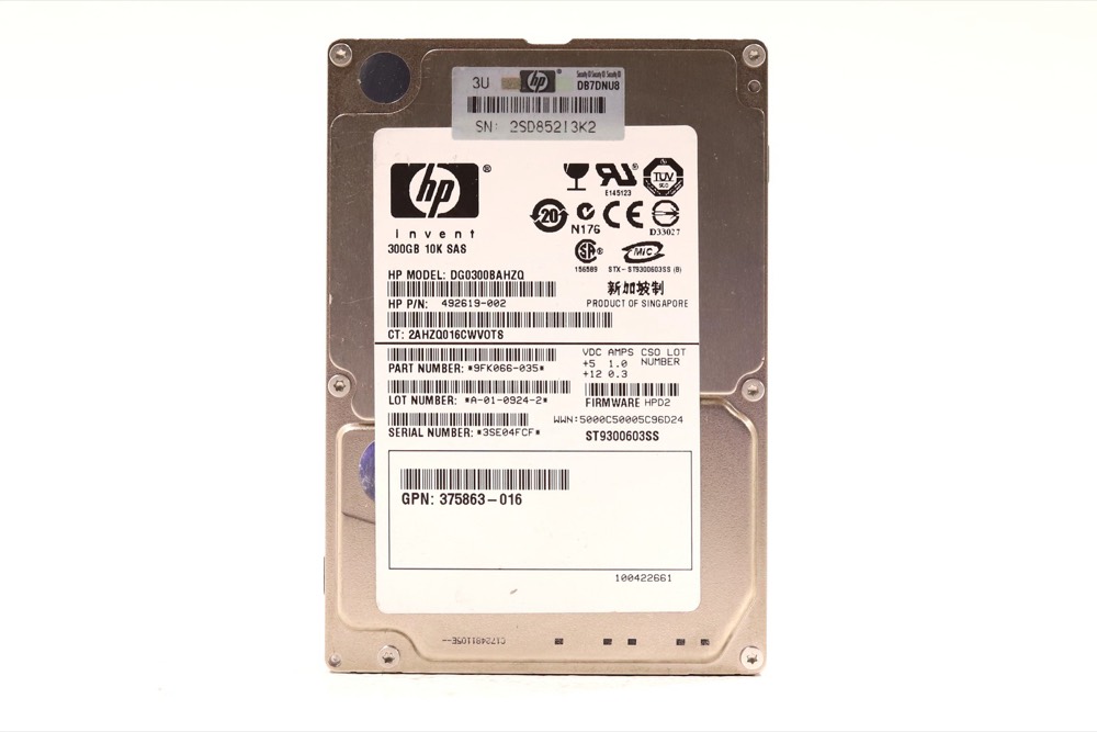 Жёсткий диск HP DG0300BAHZQ 300GB 2.5" 6Gb/s 16MB 10K RPM SAS Hard Drive P/N: 375863-016 — фото 1