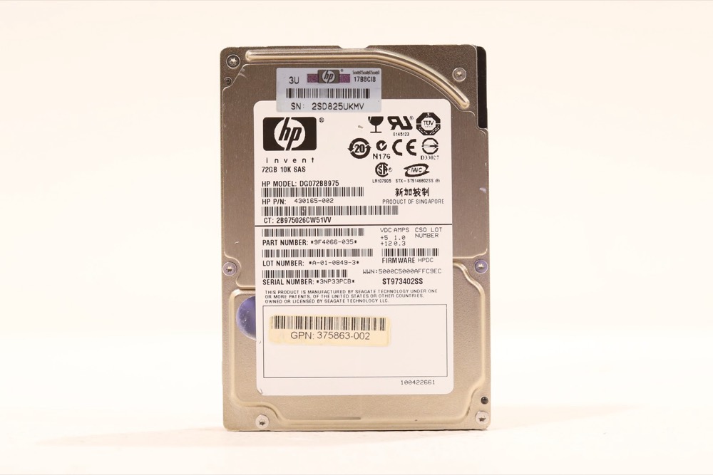 Жёсткий диск HP DG072BB975 72GB 2.5" 3Gb/s 10K RPM SAS Hard Drive P/N: 375863-002 Tested — фото 1