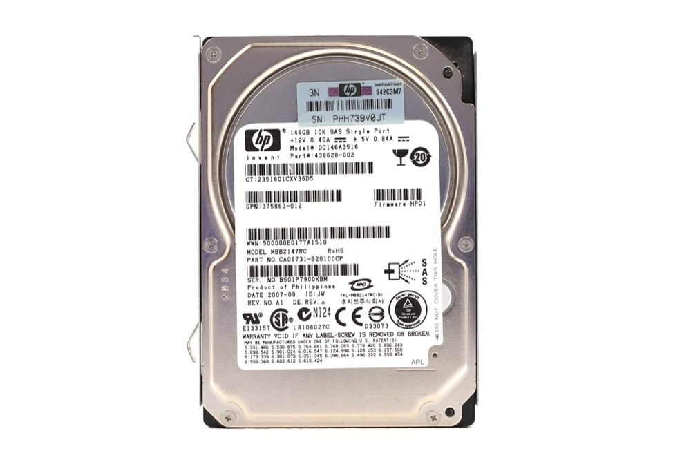 Сервер HP DG146A3516 146GB 2.5" 3Gb/s 10K RPM SAS Server Drive P/N: 375863-012 Tested — фото 1