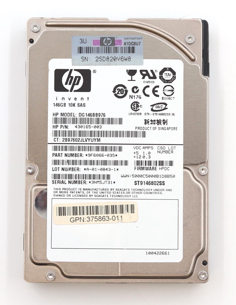 Сервер HP DG146BB976 146GB 2.5" 3Gb/s 10K RPM SAS Server Drive P/N: 430165-003 Tested — фото 2