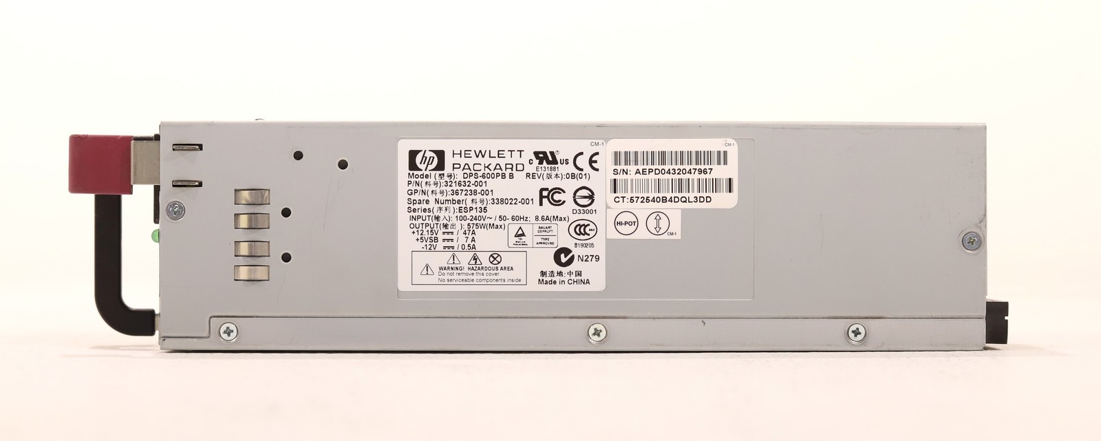 Блок питания New ListingHP DPS-600PB 575W Server Power Supply For DL380 G4 P/N:367238-001 Tested Working — фото 2