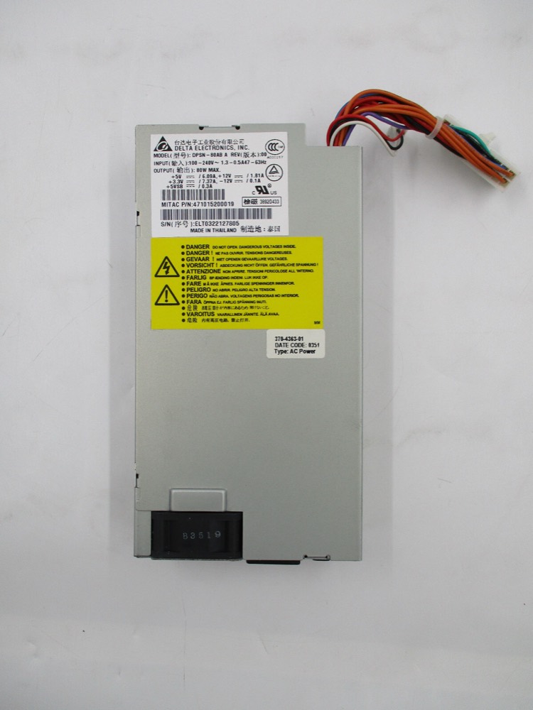 Блок питания Delta Electronics DPSN-80AB A 80W Power Supply P/N: 471015200019 Tested Working — фото 2