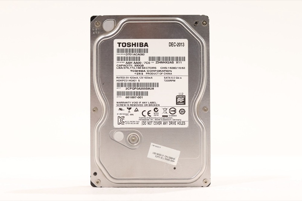 Жёсткий диск HP DT01ACA050 500GB 3.5" 6Gb/s 32MB 7.2K RPM SATA HDD P/N: 661697-001 Tested — фото 1